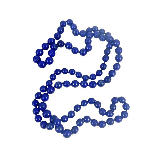Lapis Lazuli 50 Inch Hand Knotted Beaded Necklace Natural Blue LAPIS LAZULI - Picture 8 of 8